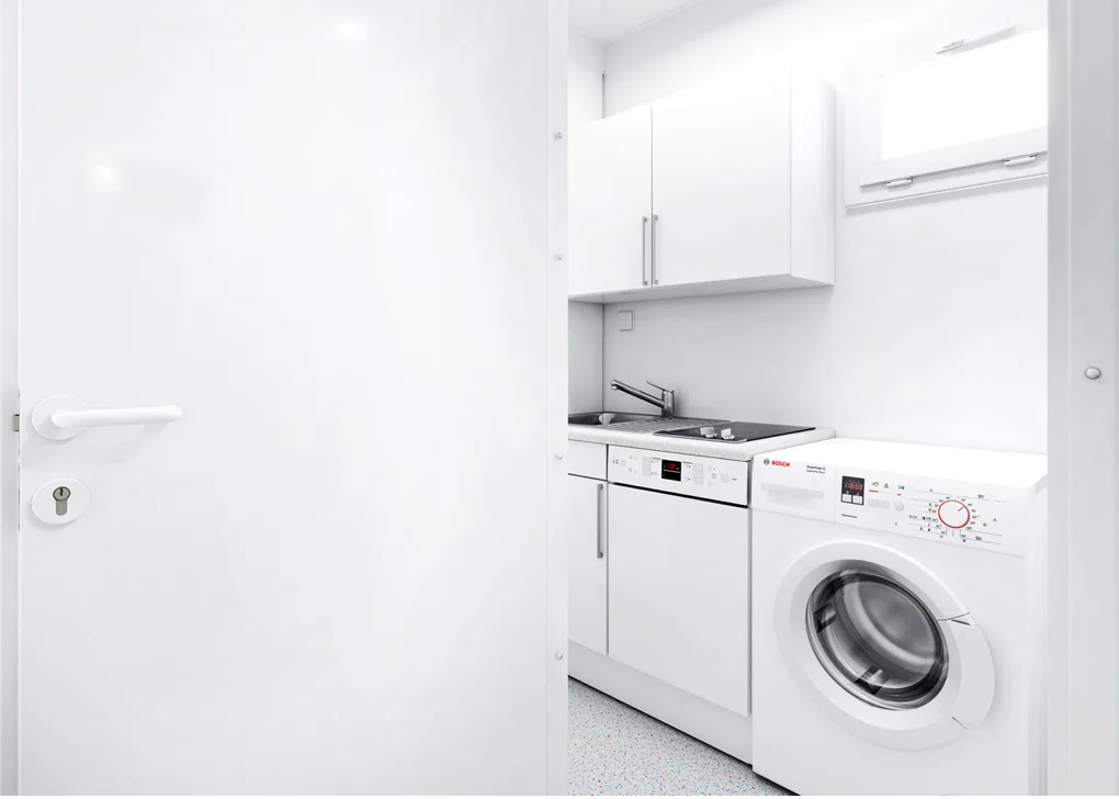 Khu bố trí bếp và máy giặt